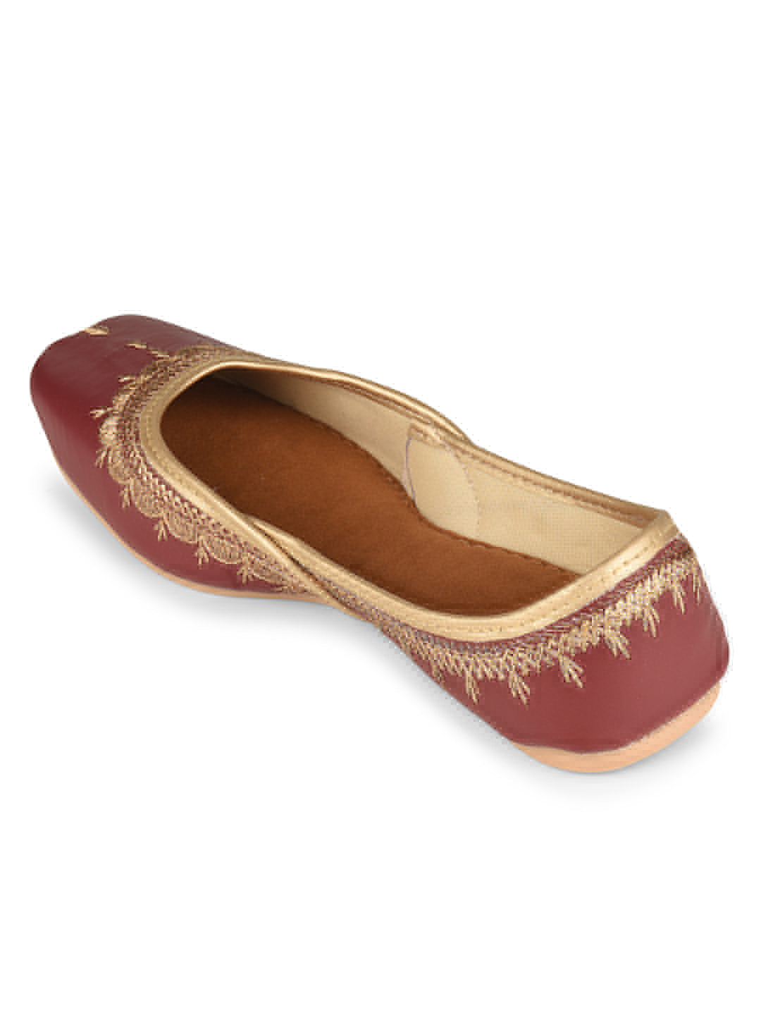 Maroon Tone Embroidered Ethnic Jutti for Women