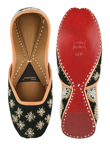 Black Velvet Dabka Work & Premium Mojari for Women