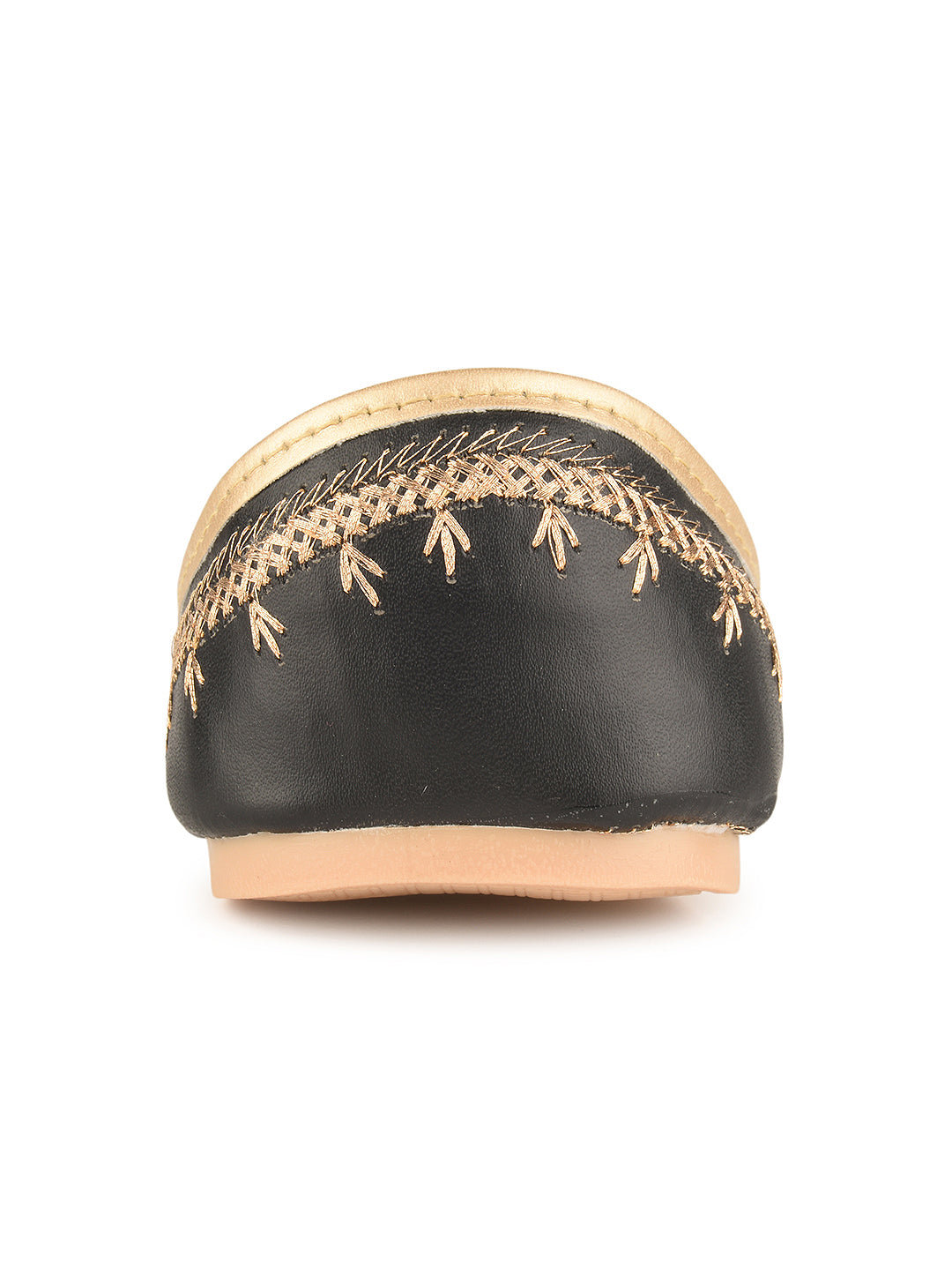 Black Tone Embroidered Ethnic Jutti for Women