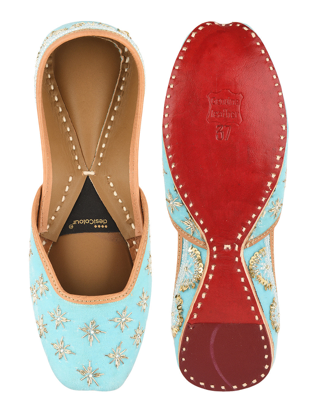 Firoji Velvet Dabka work premium Mojari for Women