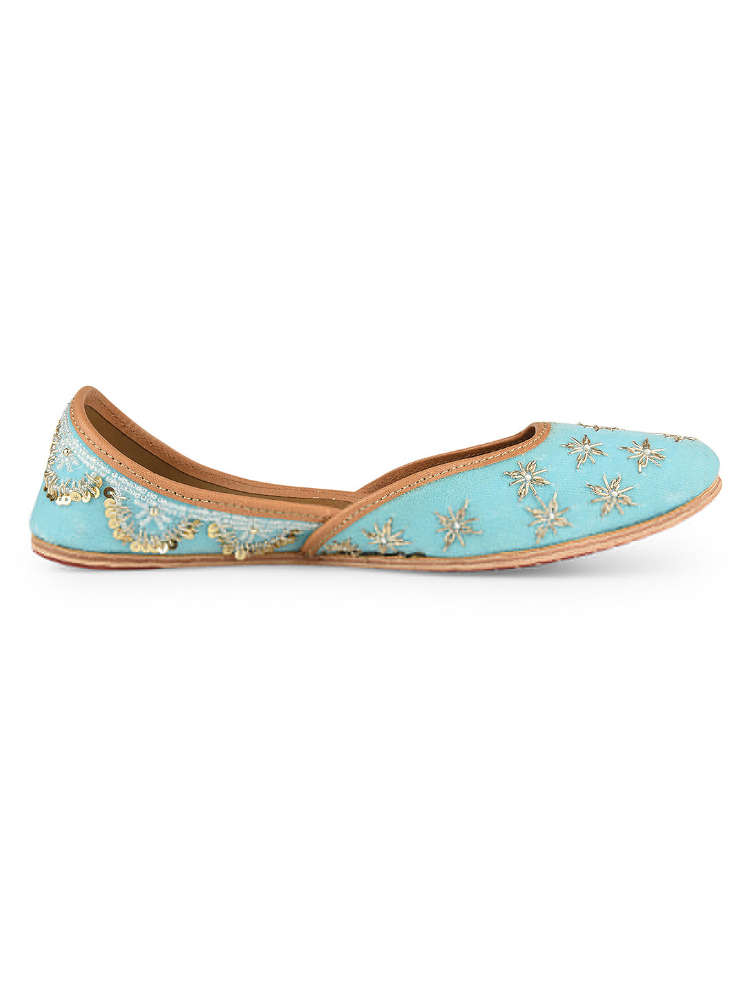 Firoji Velvet Dabka work premium Mojari for Women
