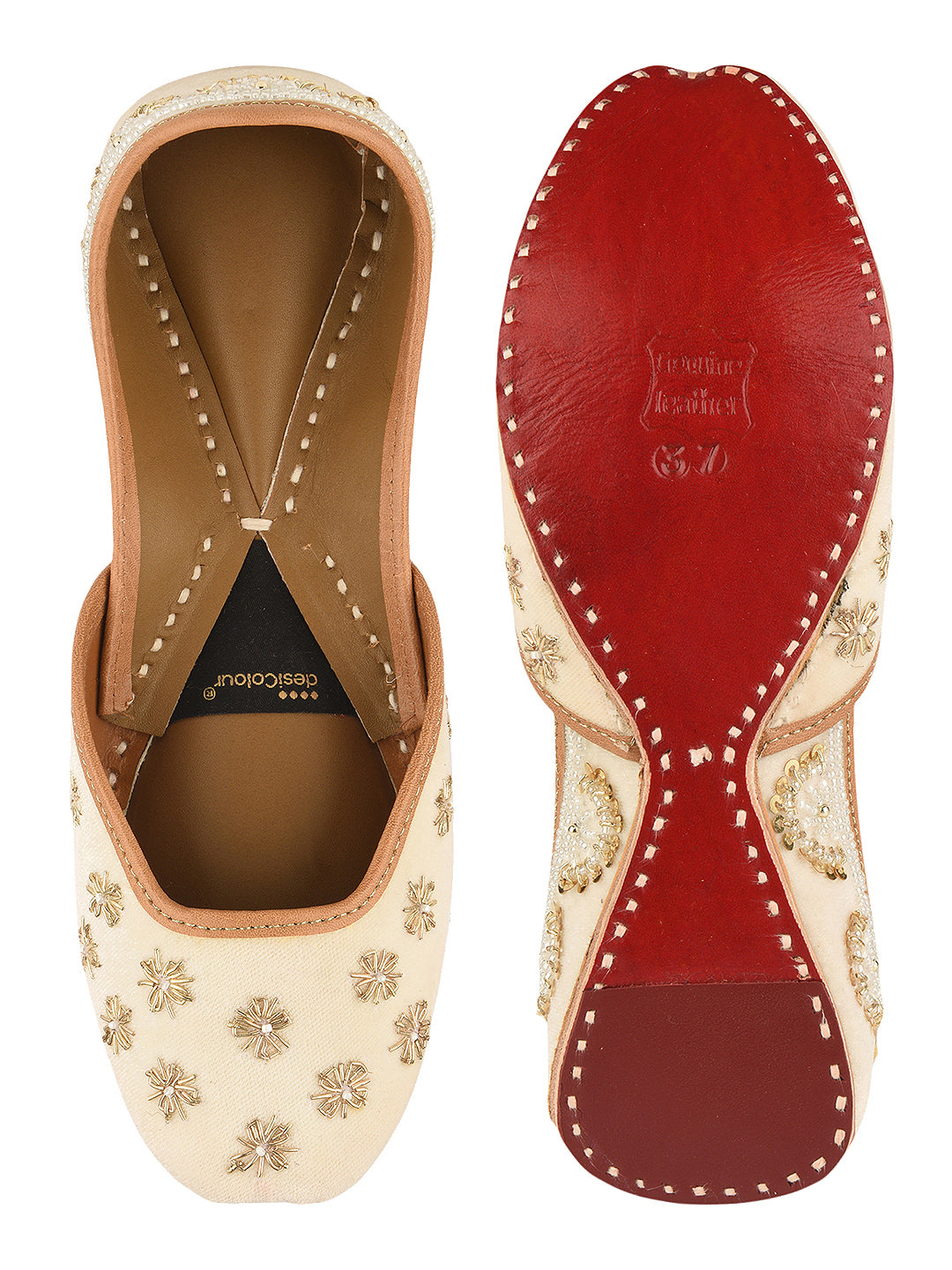 Ivory Shade Dabka Work & Premium Mojari for Women