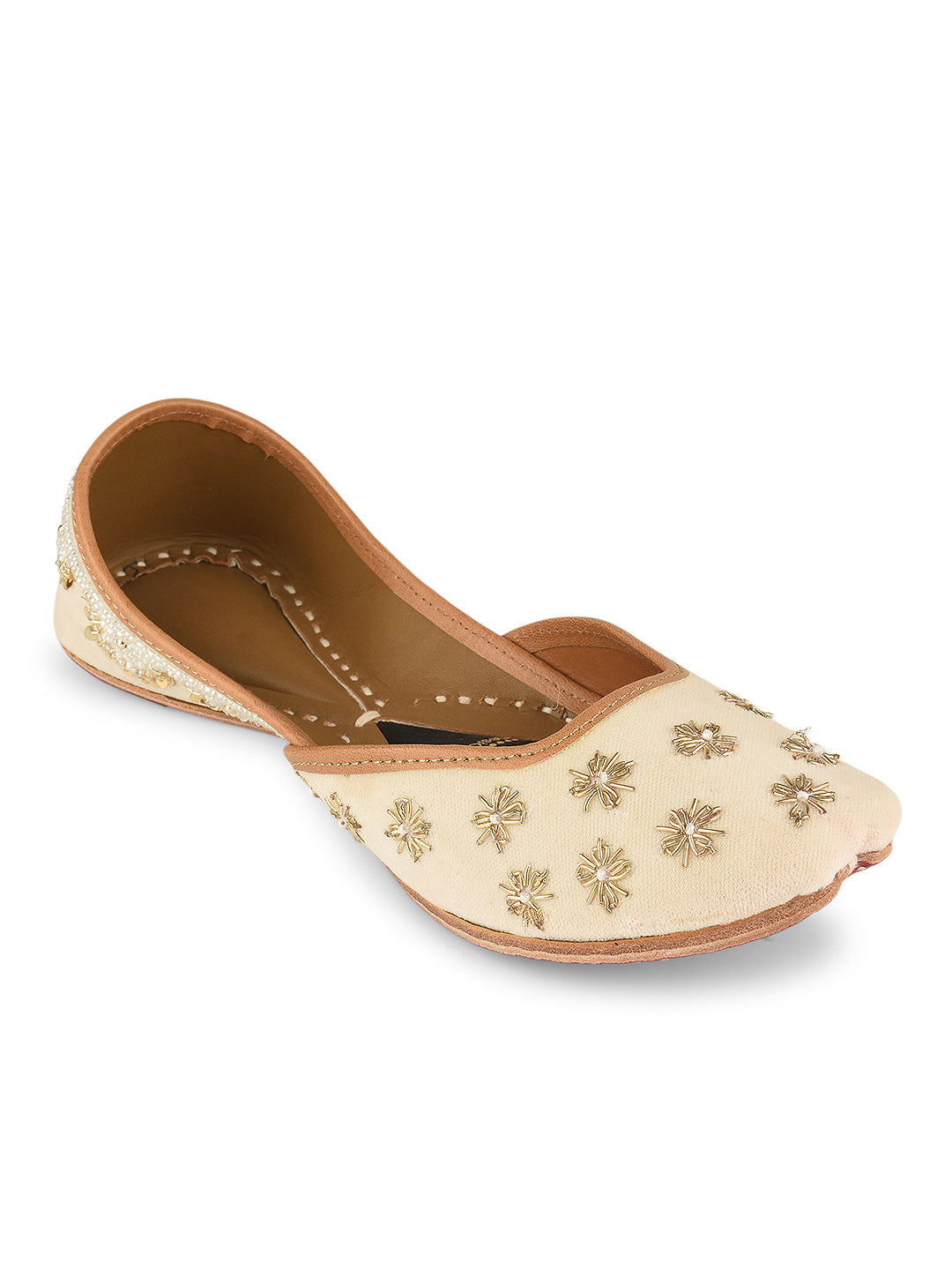 Ivory Shade Dabka Work & Premium Mojari for Women