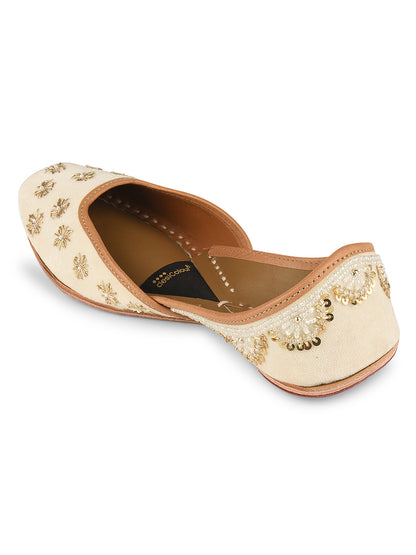 Ivory Shade Dabka Work & Premium Mojari for Women