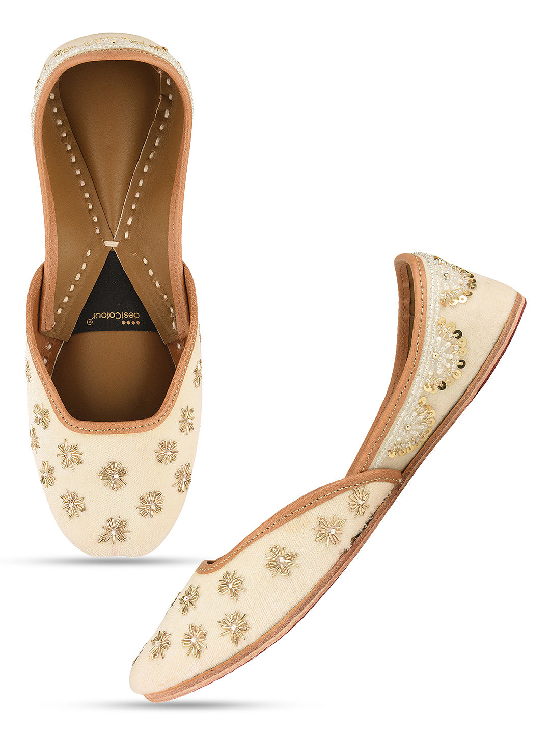 Ivory Shade Dabka Work & Premium Mojari for Women