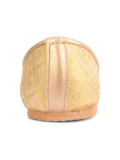 DESI COLOUR Mens Gold Ethnic Footwear/Punjabi Jutti