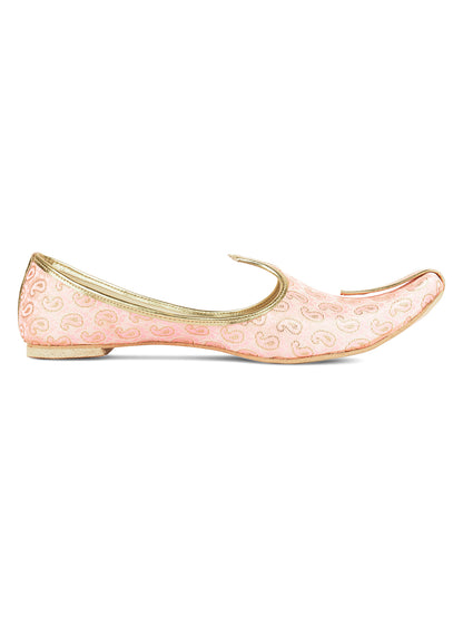 DESI COLOUR Mens Gold Ethnic Footwear/Punjabi Jutti