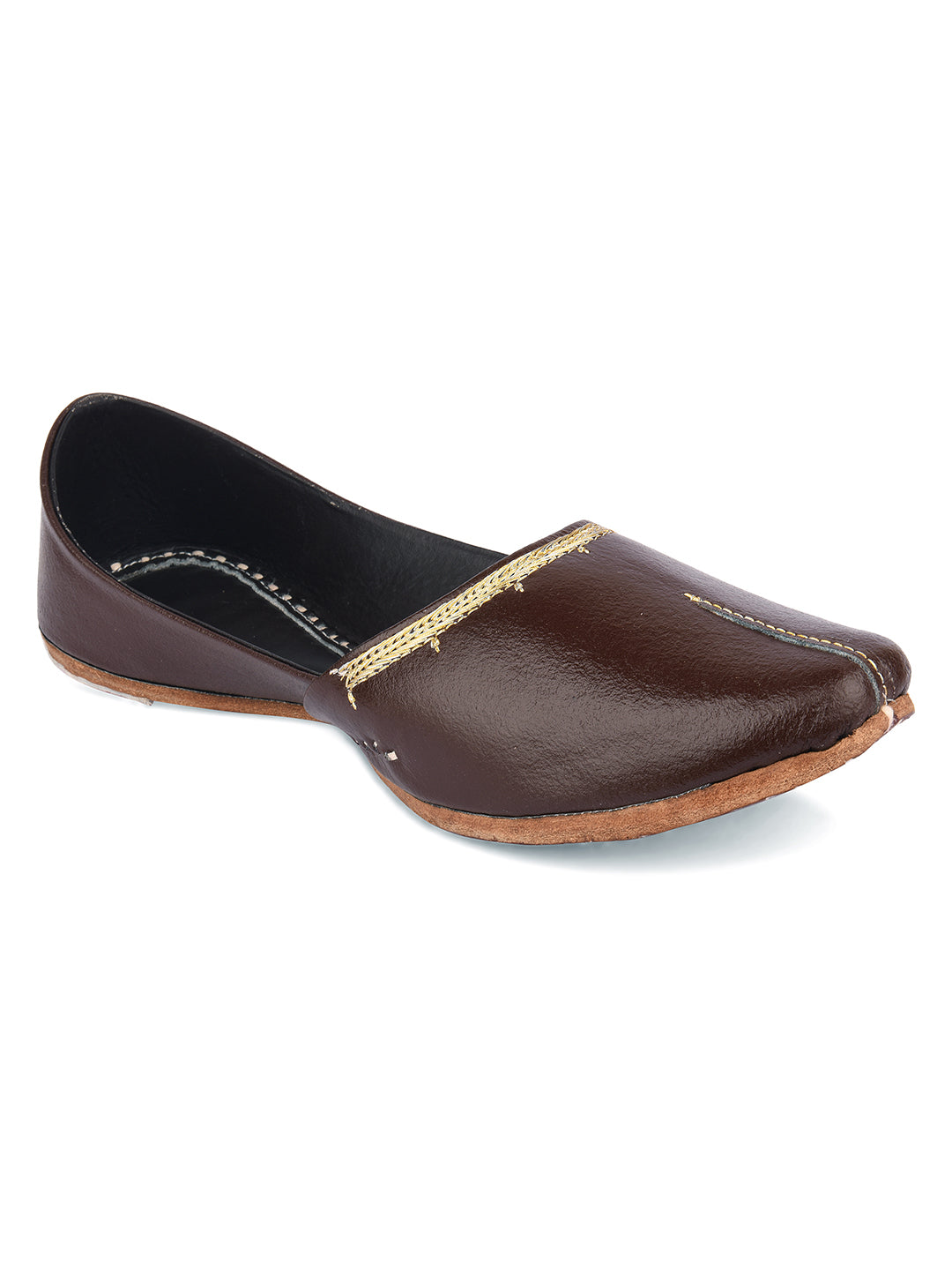 DESI COLOUR Mens Brown Ethnic Footwear/Punjabi Jutti