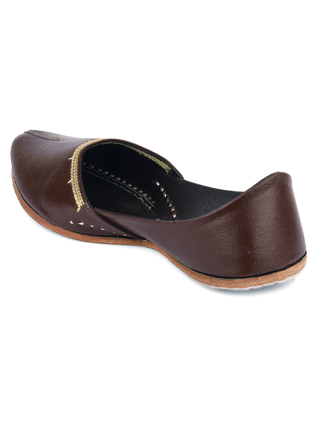 DESI COLOUR Mens Brown Ethnic Footwear/Punjabi Jutti