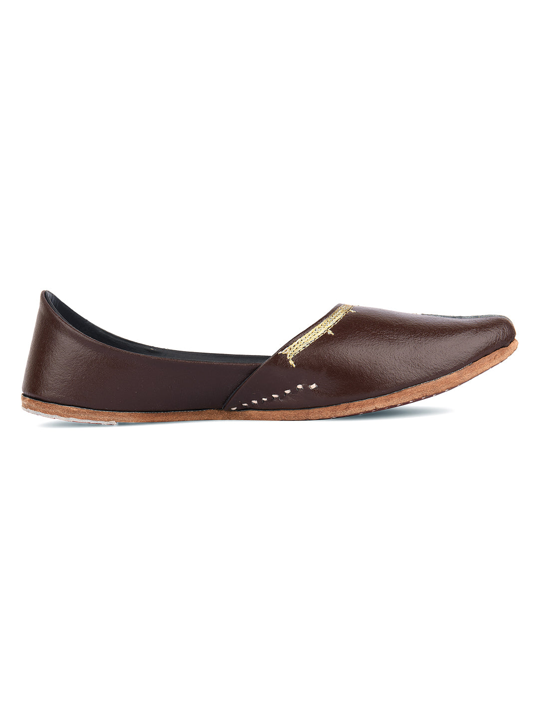 DESI COLOUR Mens Brown Ethnic Footwear/Punjabi Jutti