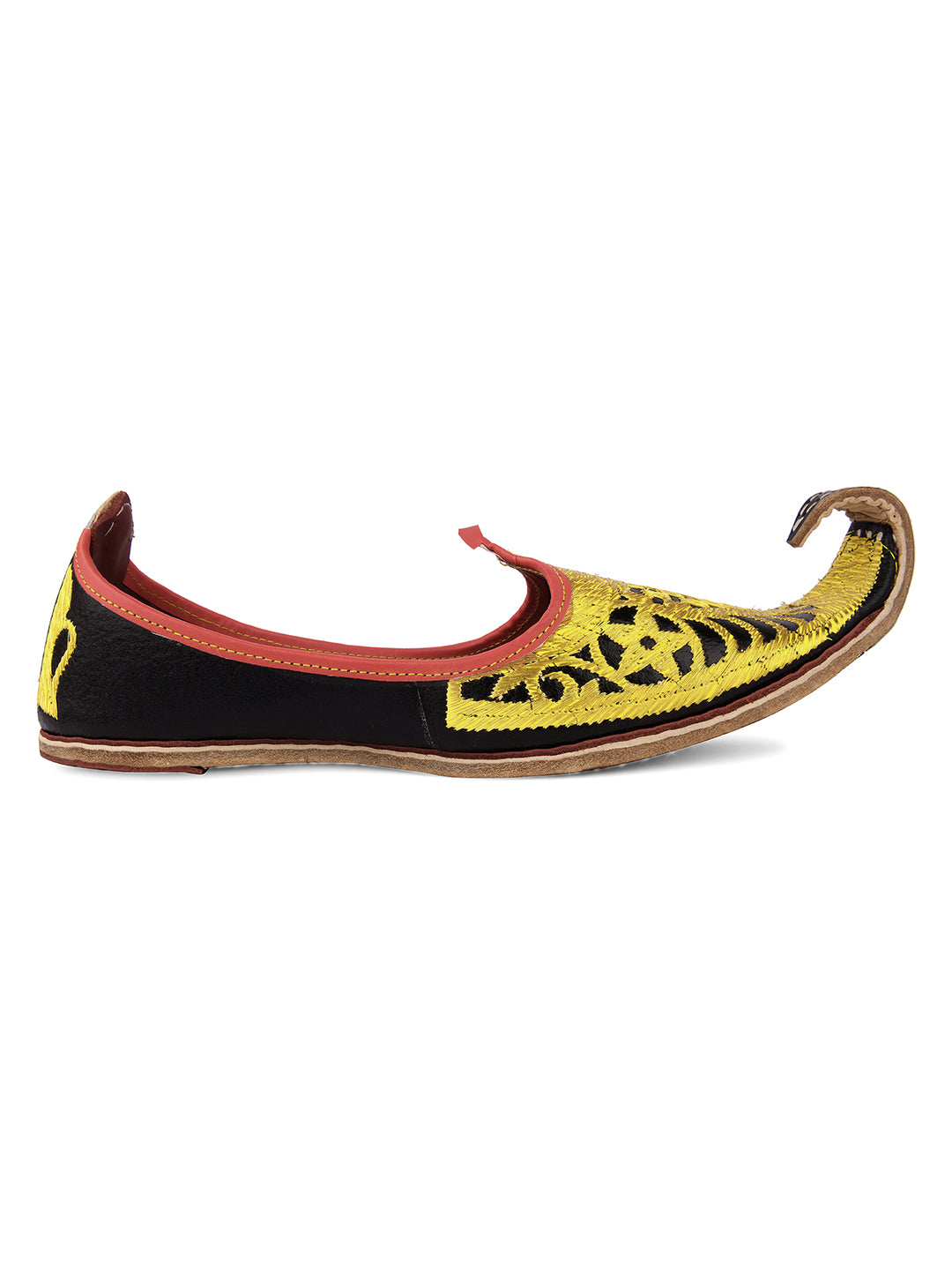 DESI COLOUR Mens Black Ethnic Footwear/Punjabi Jutti