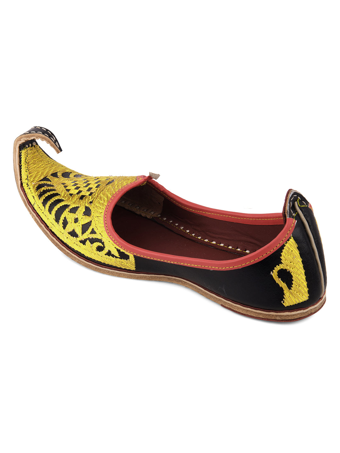 DESI COLOUR Mens Black Ethnic Footwear/Punjabi Jutti