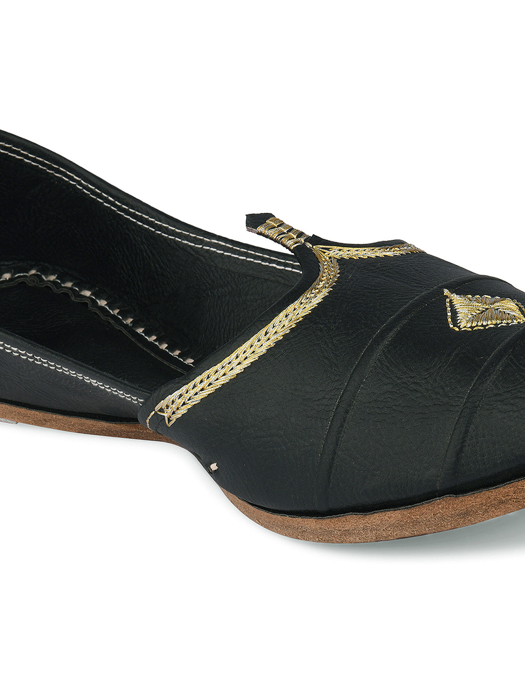 DESI COLOUR Mens Black Ethnic Footwear/Punjabi Jutti