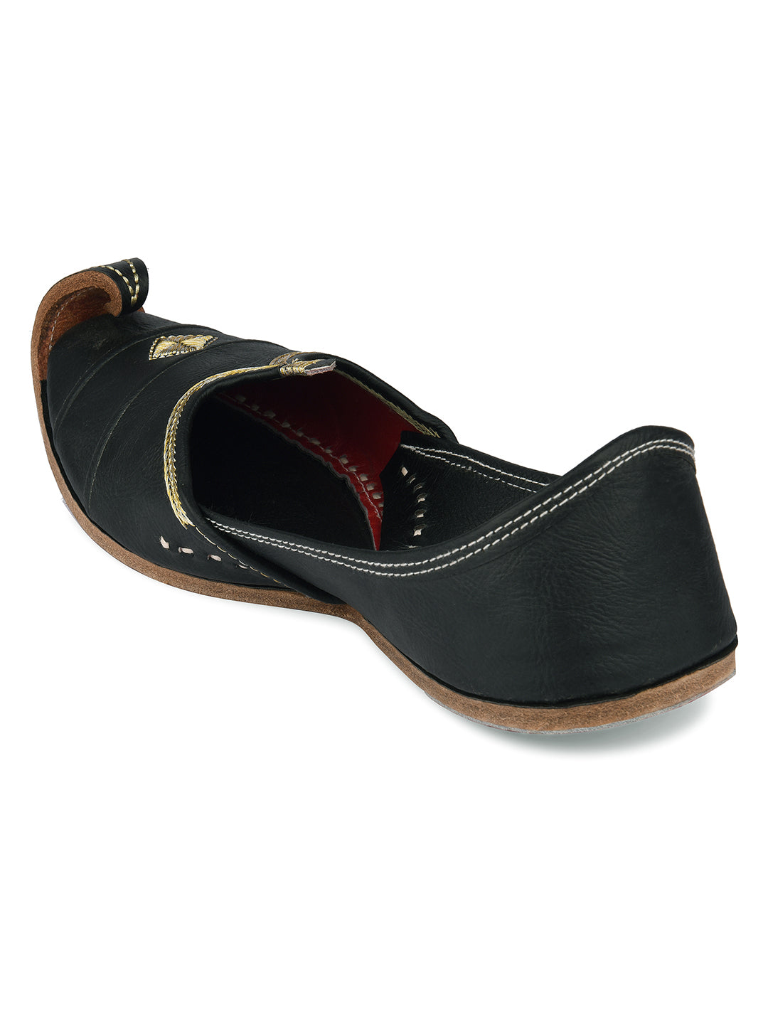 DESI COLOUR Mens Black Ethnic Footwear/Punjabi Jutti