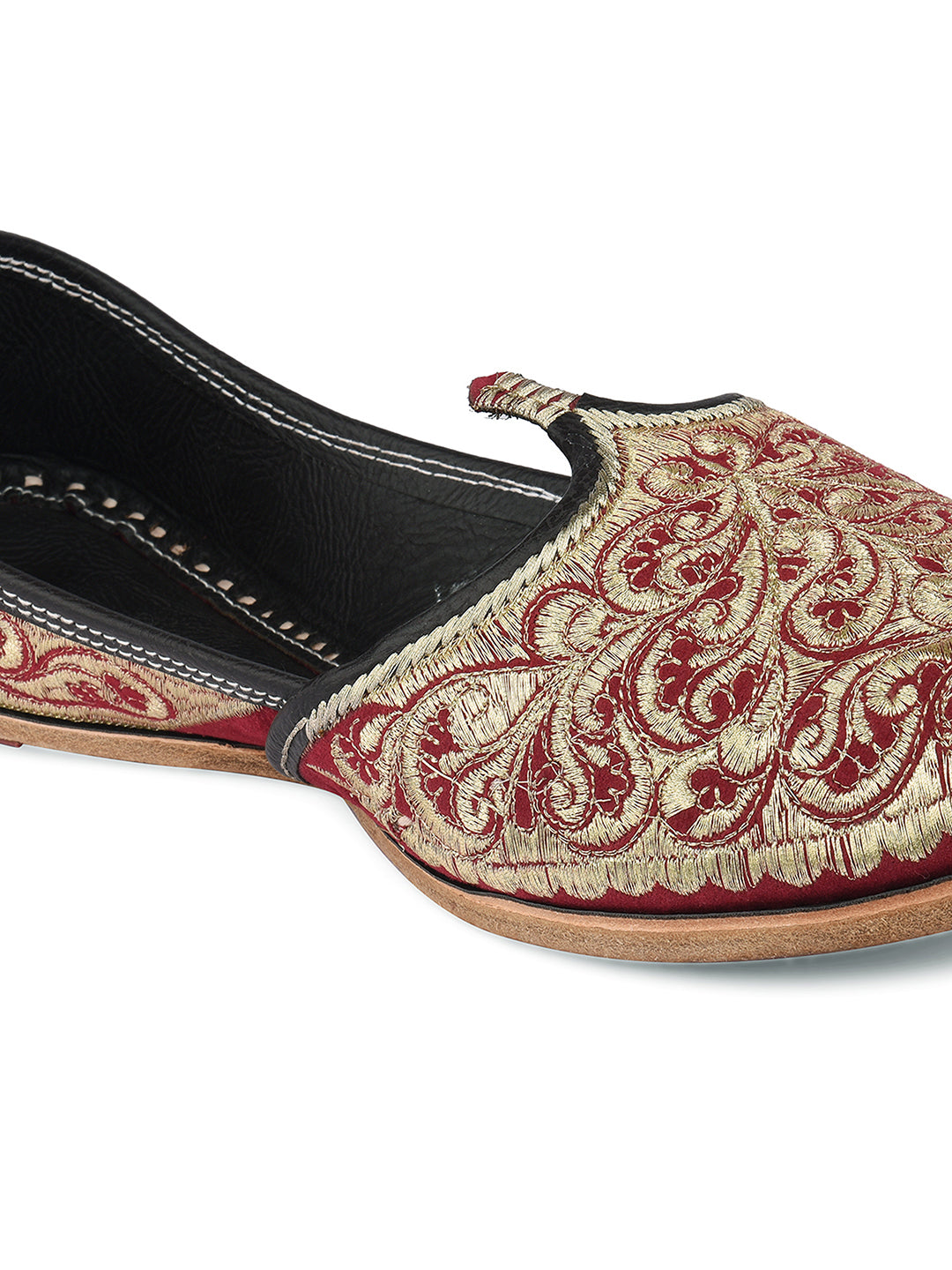 DESI COLOUR Mens Gold Ethnic Footwear/Punjabi Jutti