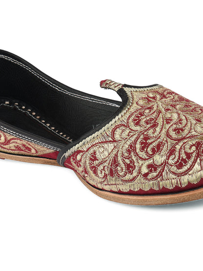 DESI COLOUR Mens Gold Ethnic Footwear/Punjabi Jutti