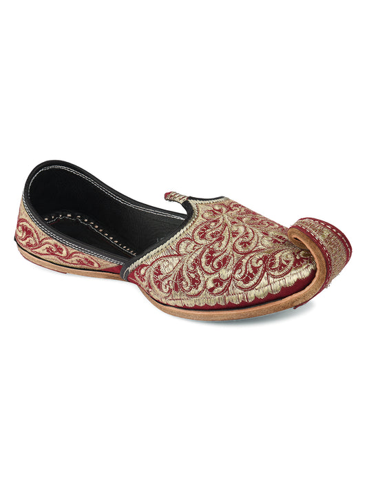 DESI COLOUR Mens Gold Ethnic Footwear/Punjabi Jutti