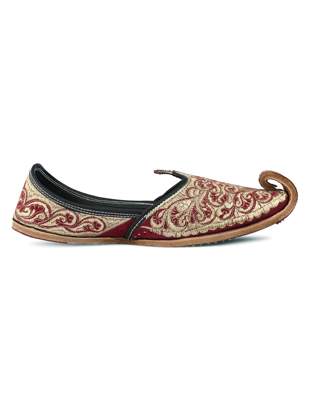 DESI COLOUR Mens Gold Ethnic Footwear/Punjabi Jutti