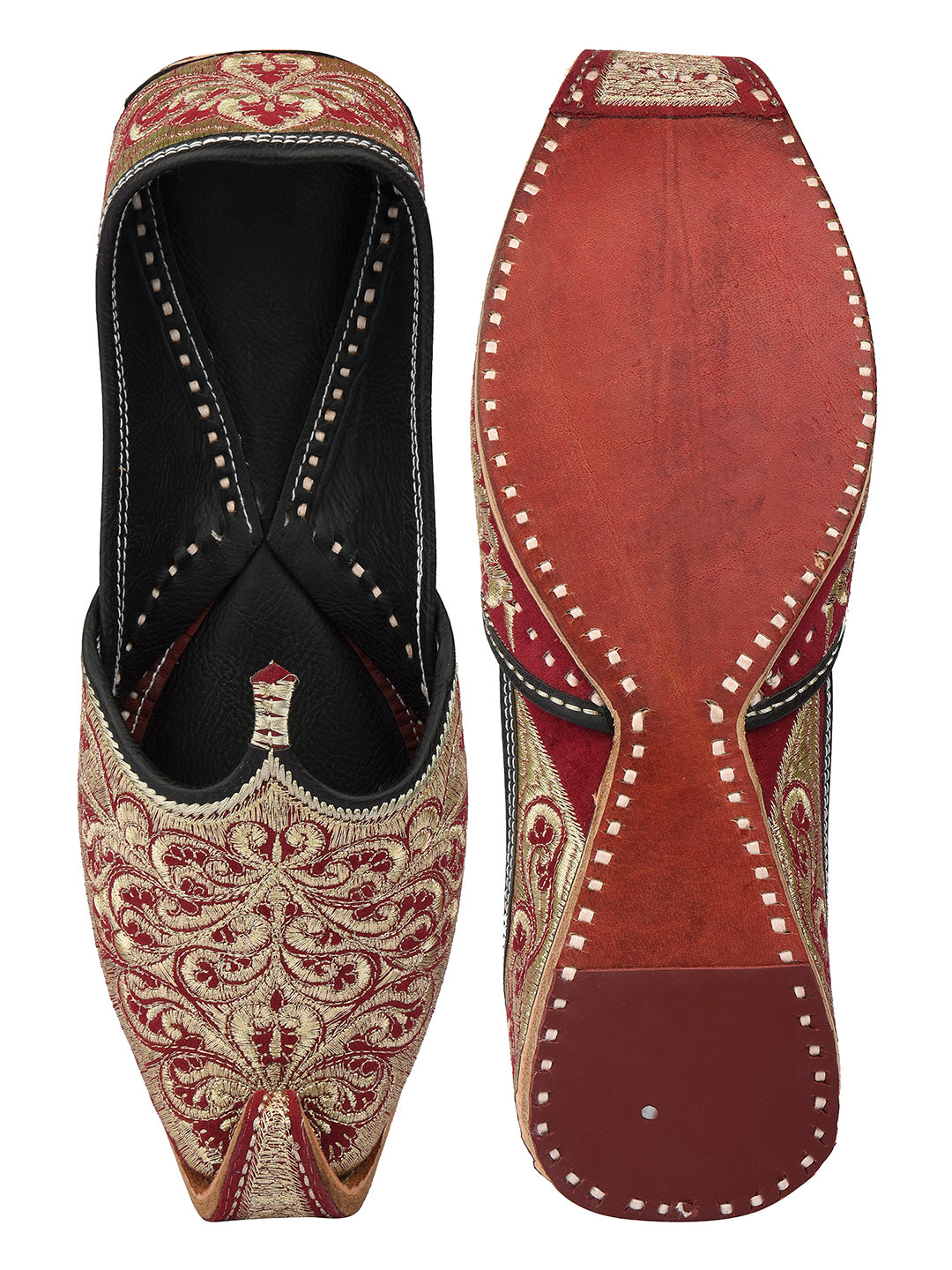 DESI COLOUR Mens Gold Ethnic Footwear/Punjabi Jutti