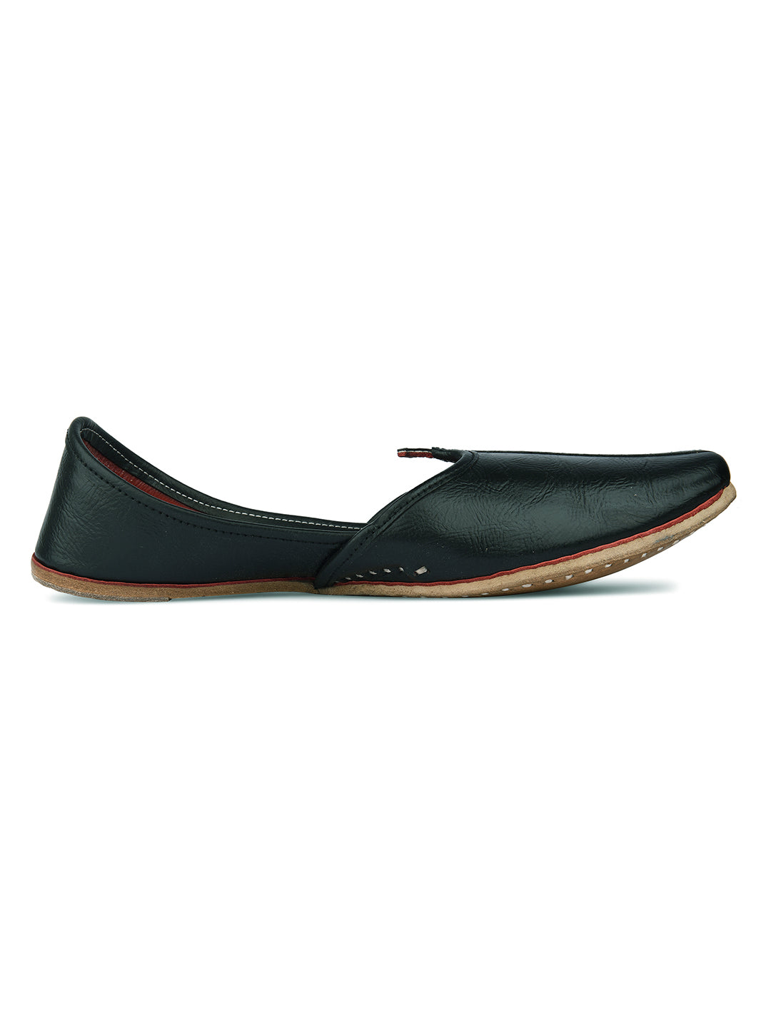 DESI COLOUR Mens Black Ethnic Footwear/Punjabi Jutti