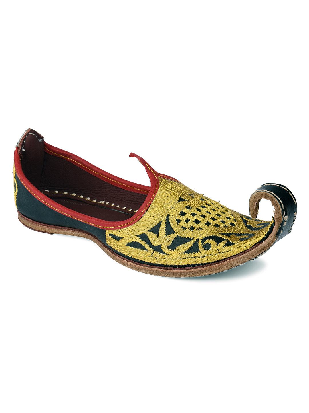 DESI COLOUR Mens Gold Ethnic Footwear/Punjabi Jutti