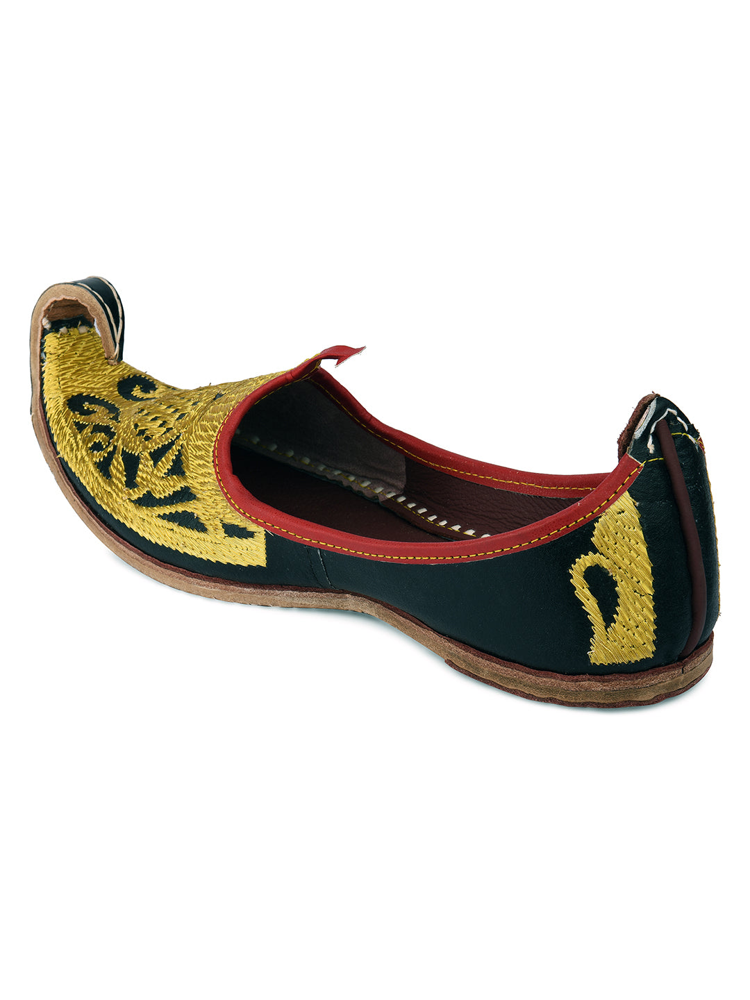 DESI COLOUR Mens Gold Ethnic Footwear/Punjabi Jutti