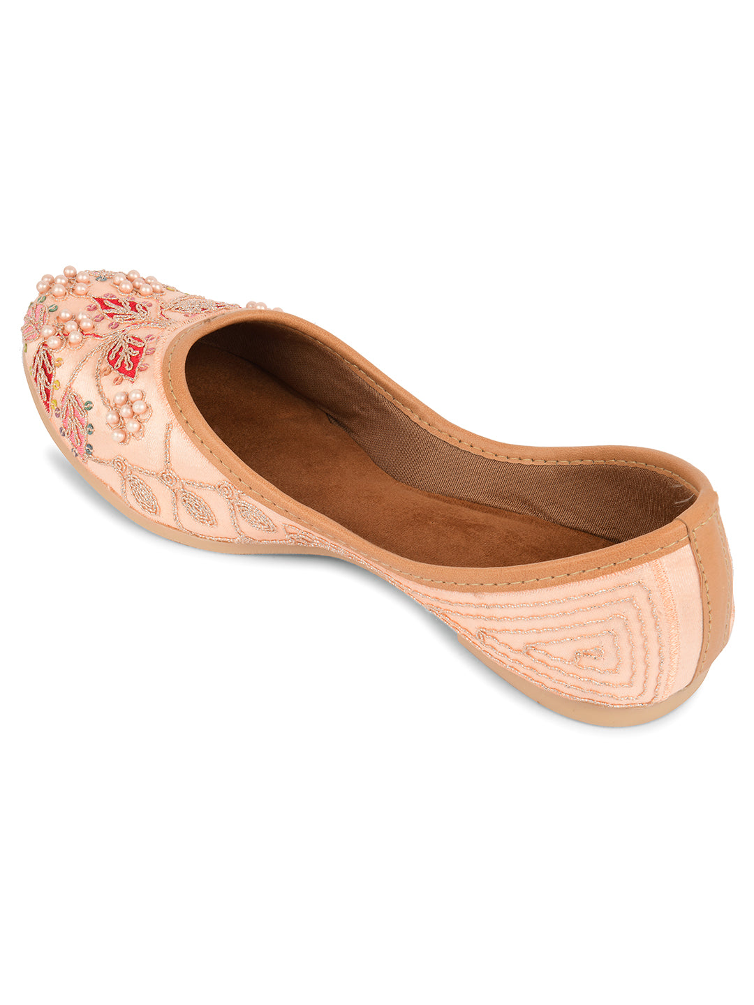 DESI COLOUR Women Peach Ethnic Punjabi Jutti