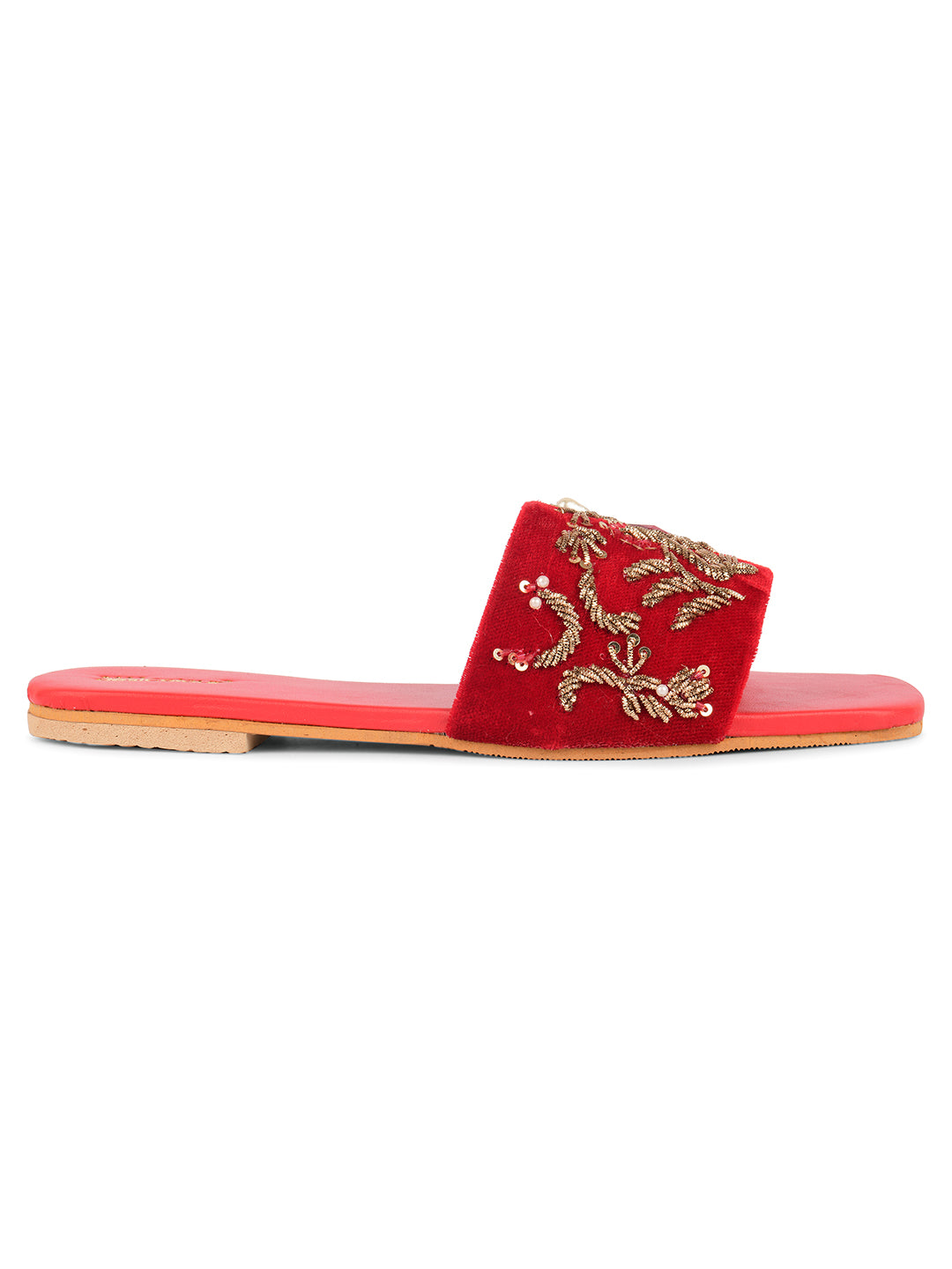 DESI COLOUR Women Red Ethnic Punjabi Jutti