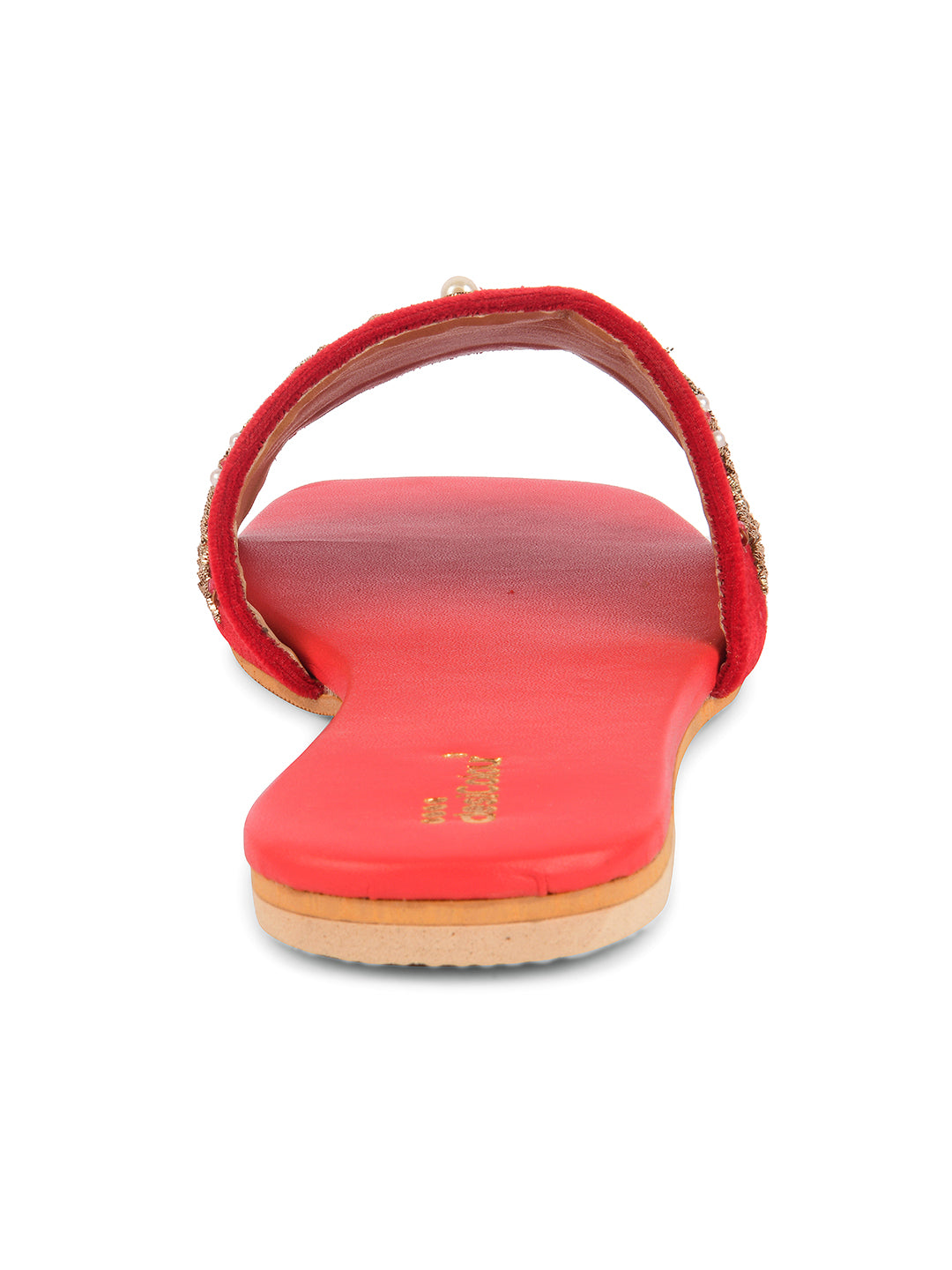 DESI COLOUR Women Red Ethnic Punjabi Jutti