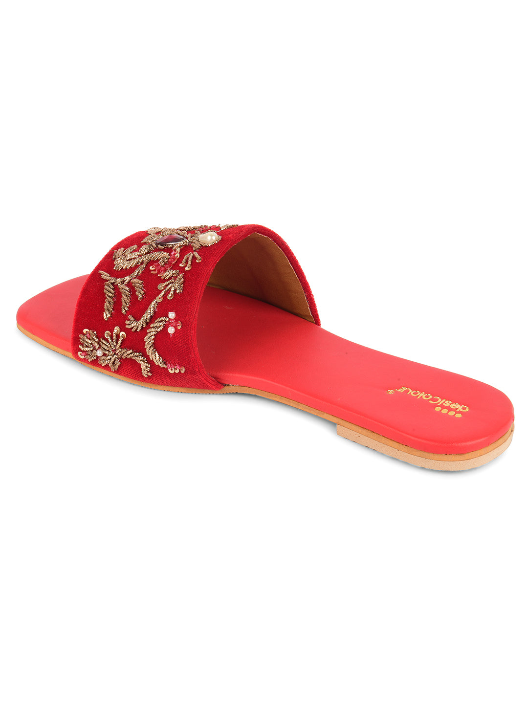DESI COLOUR Women Red Ethnic Punjabi Jutti