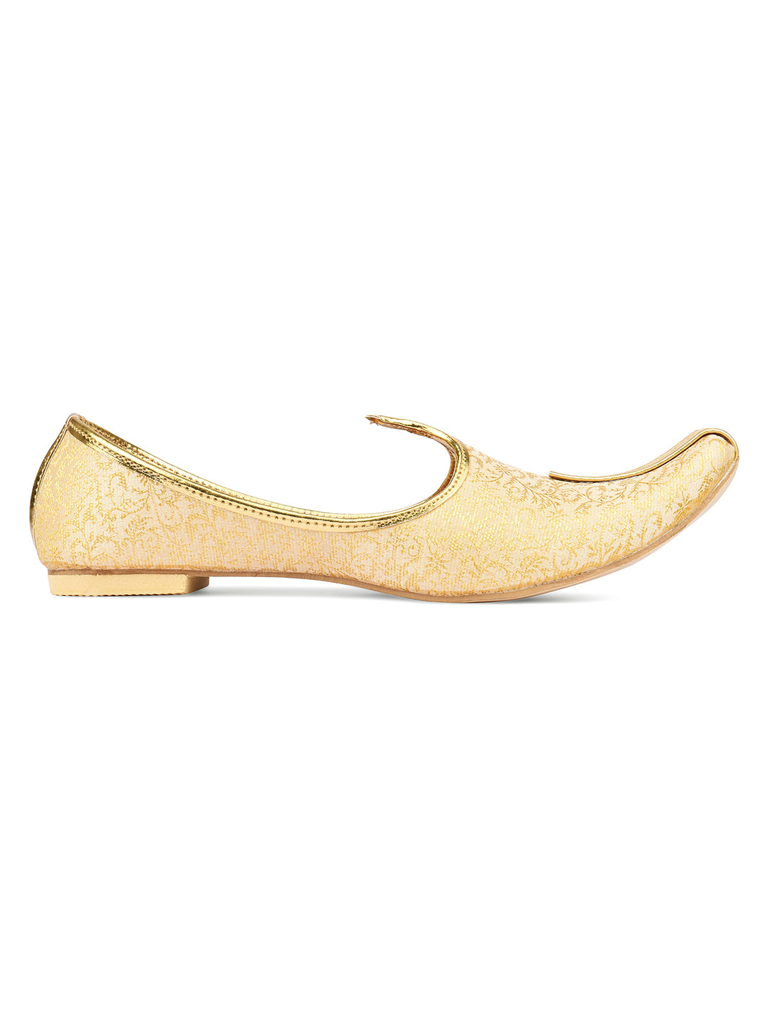 DESI COLOUR Mens Gold Ethnic Footwear/Punjabi Jutti