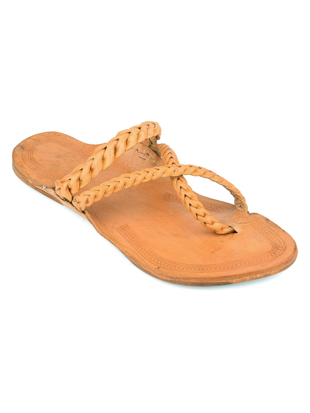 DESI COLOUR Mens Tan Ethnic Footwear/Punjabi Jutti