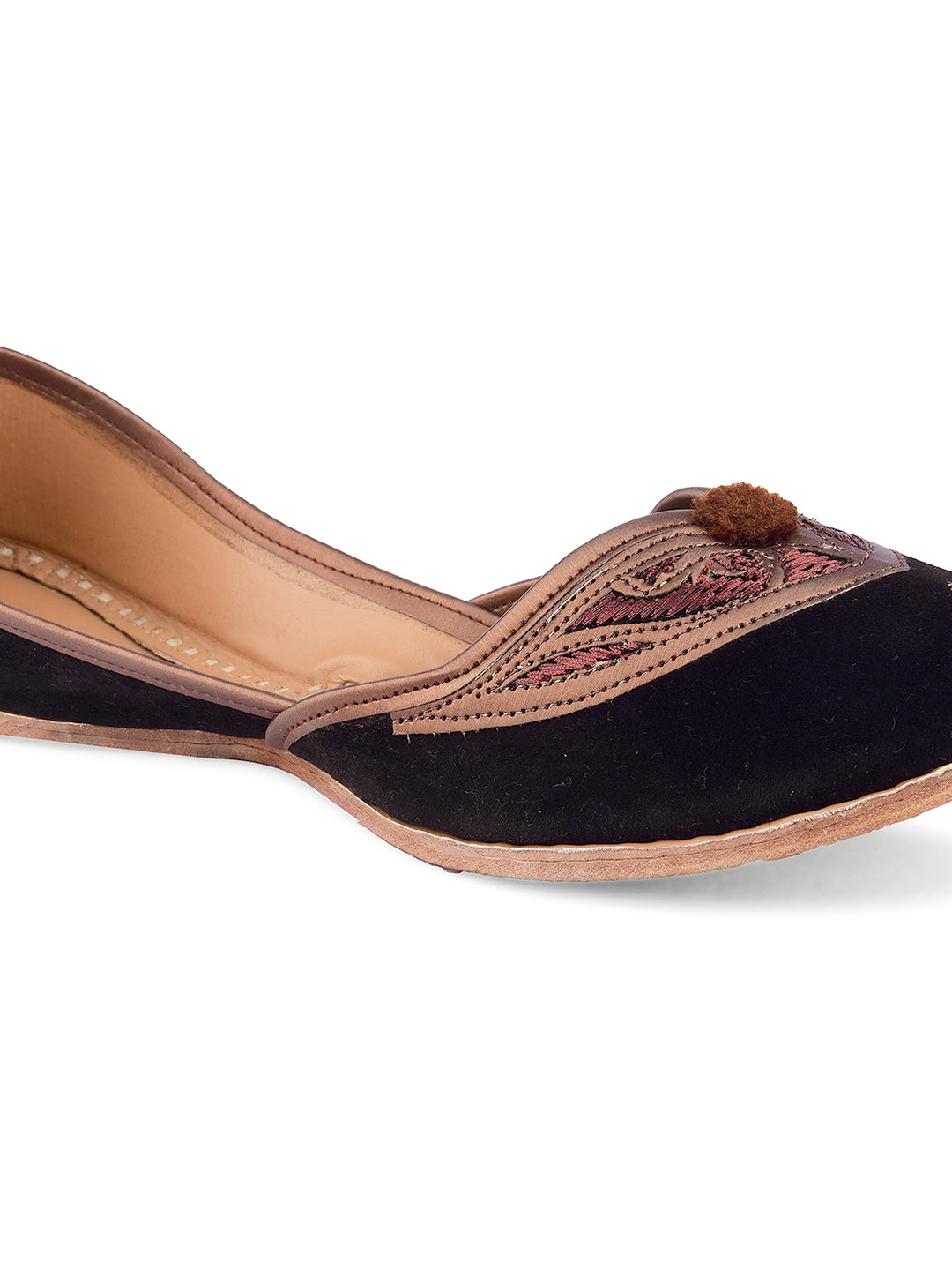 DESI COLOUR Women Black Ethnic Punjabi Jutti