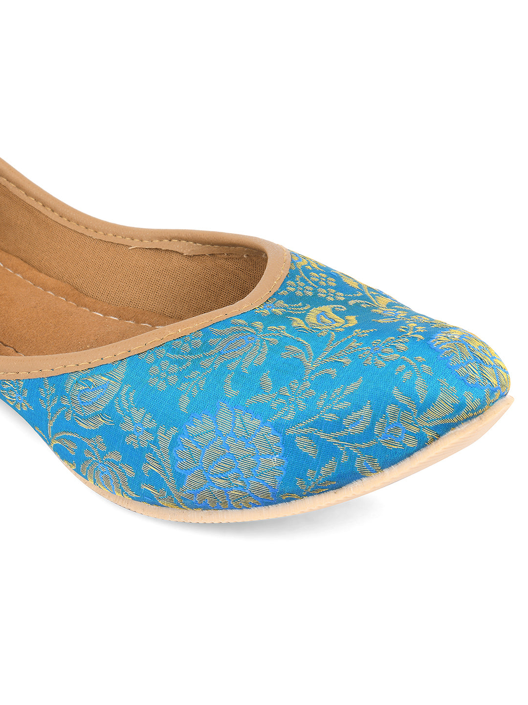 DESI COLOUR Women Blue Ethnic Punjabi Jutti