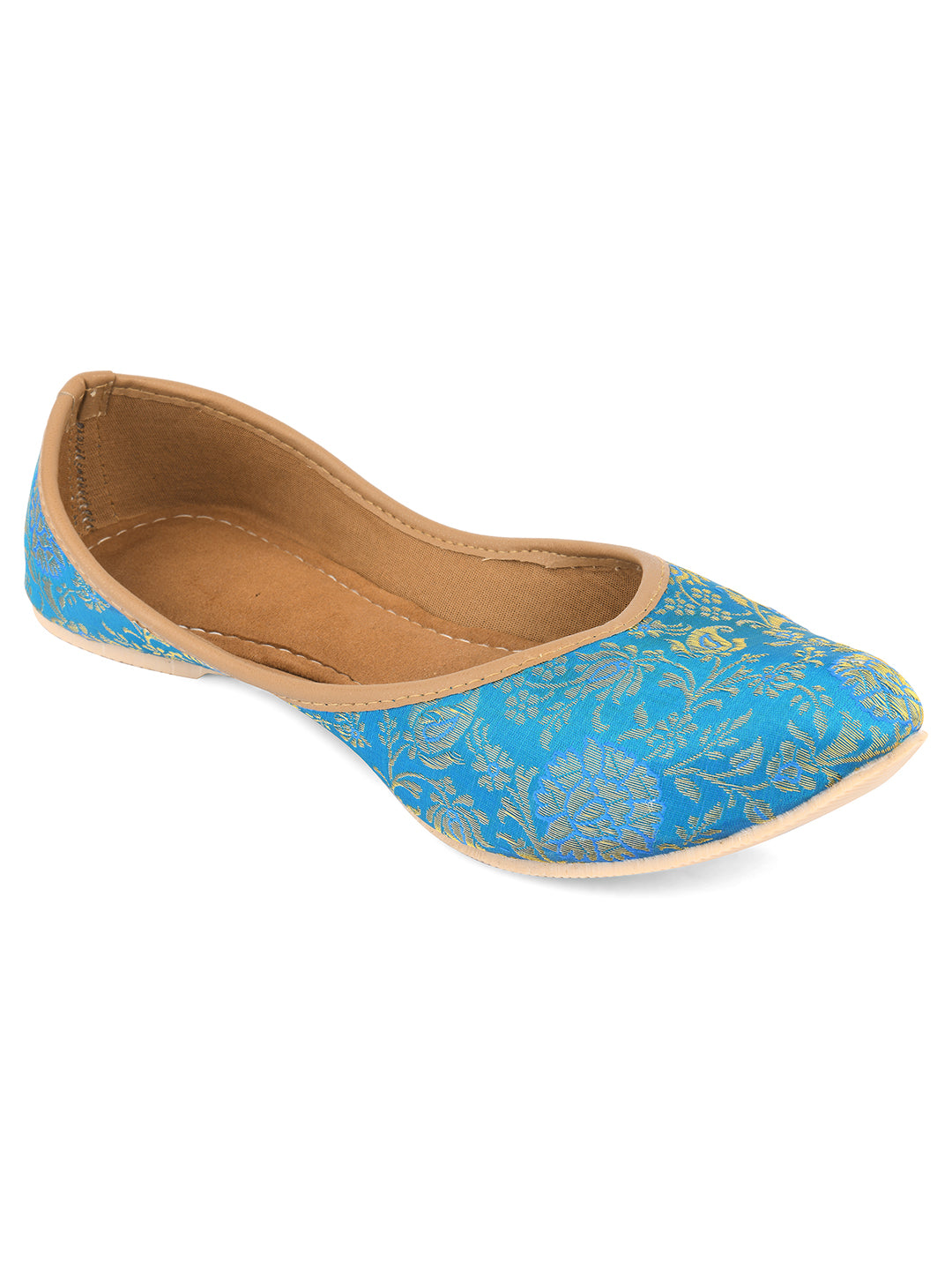 DESI COLOUR Women Blue Ethnic Punjabi Jutti