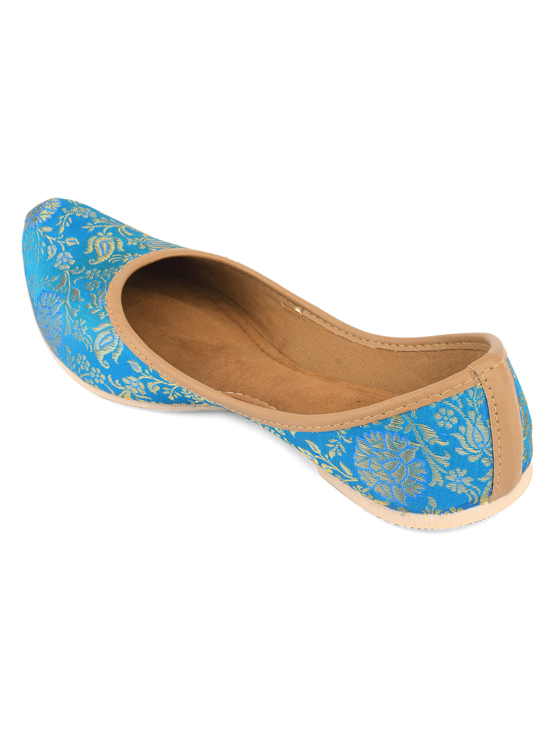 DESI COLOUR Women Blue Ethnic Punjabi Jutti