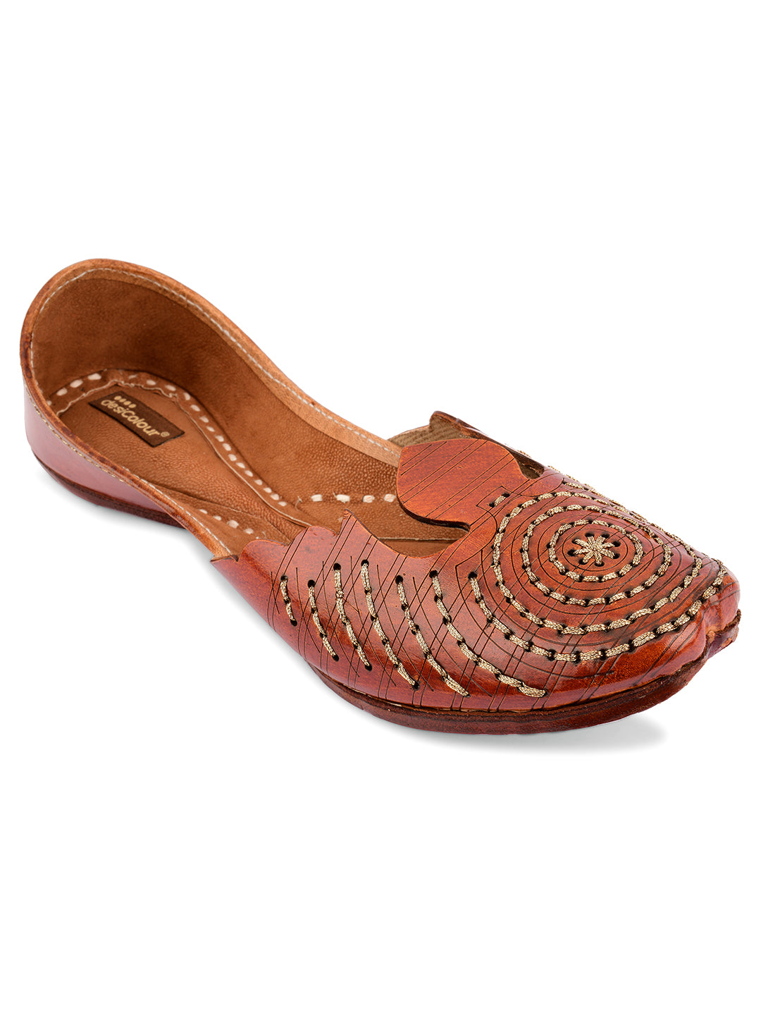 DESI COLOUR Women Brown Ethnic Punjabi Jutti