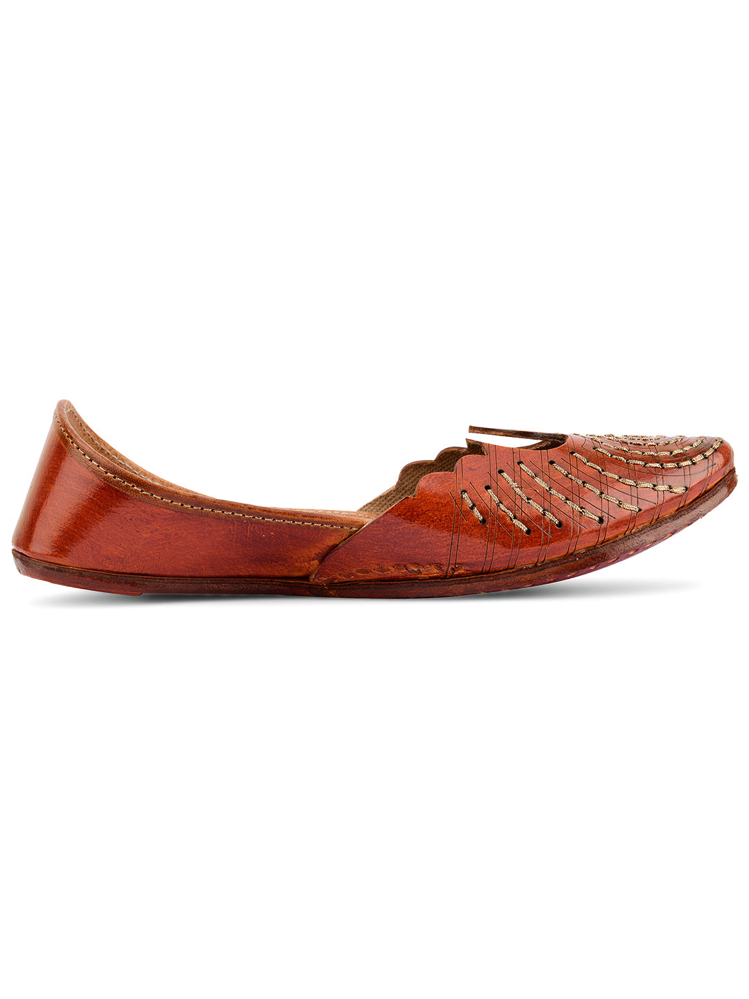 DESI COLOUR Women Brown Ethnic Punjabi Jutti