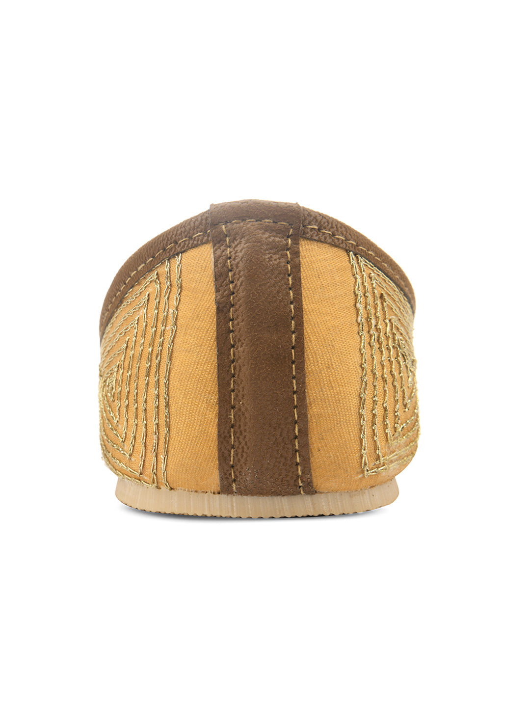 Women Gold-Toned Ethnic Mojaris Flats