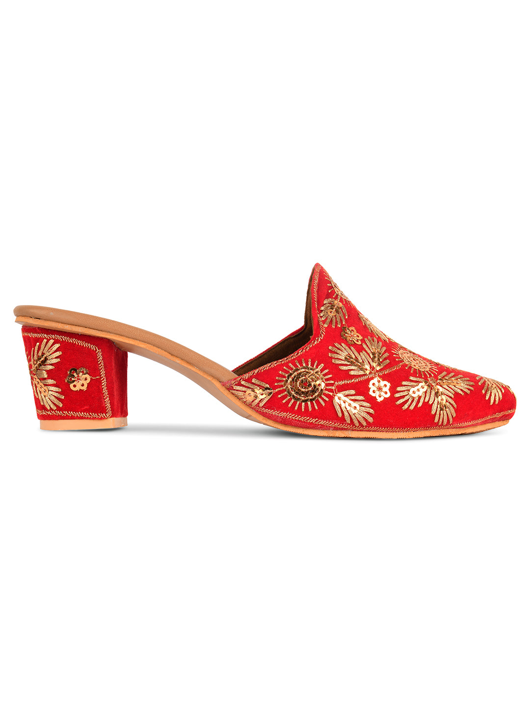 DESI COLOUR Women Red Ethnic Punjabi Jutti