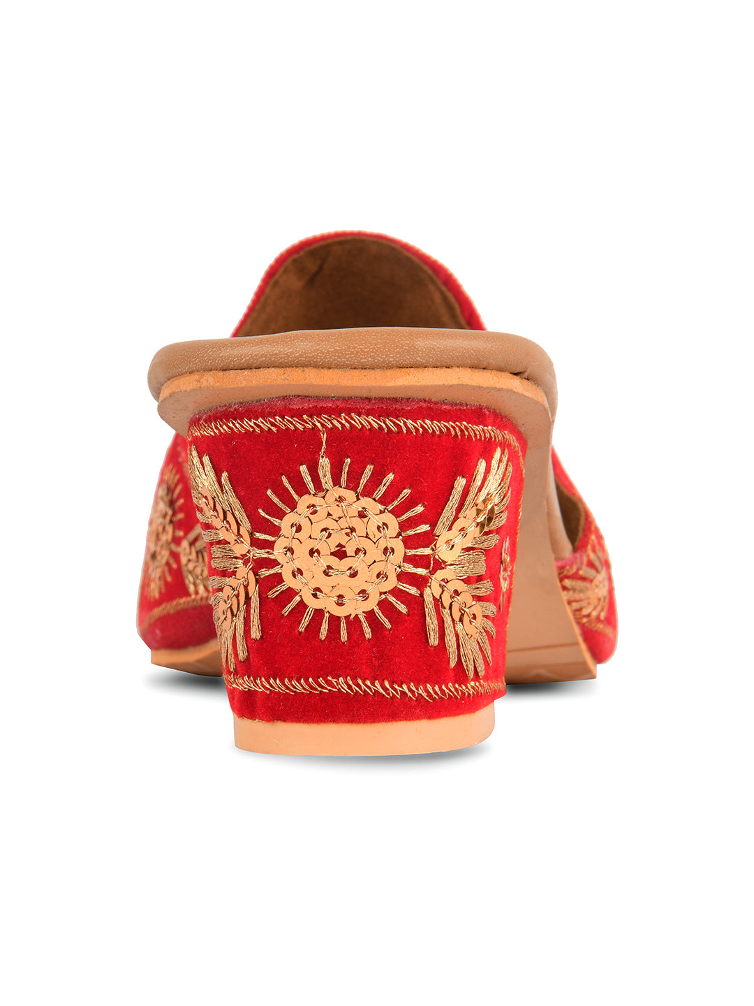 DESI COLOUR Women Red Ethnic Punjabi Jutti