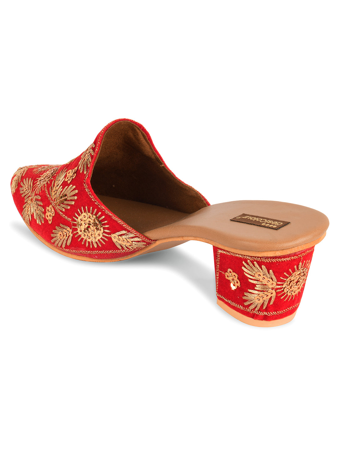 DESI COLOUR Women Red Ethnic Punjabi Jutti
