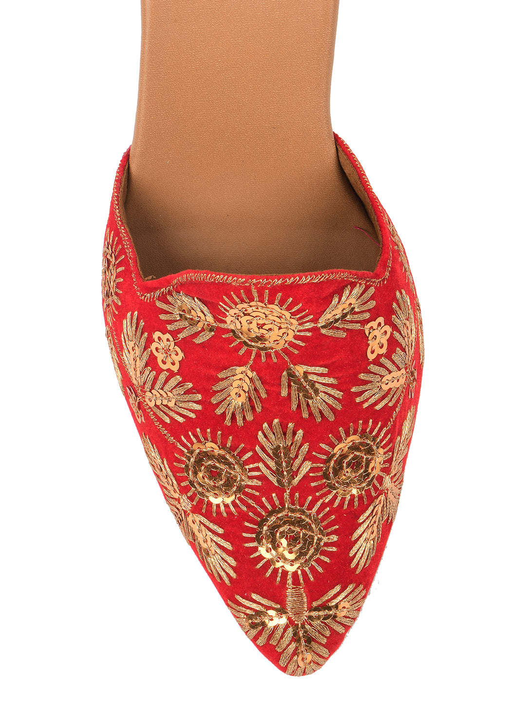 DESI COLOUR Women Red Ethnic Punjabi Jutti