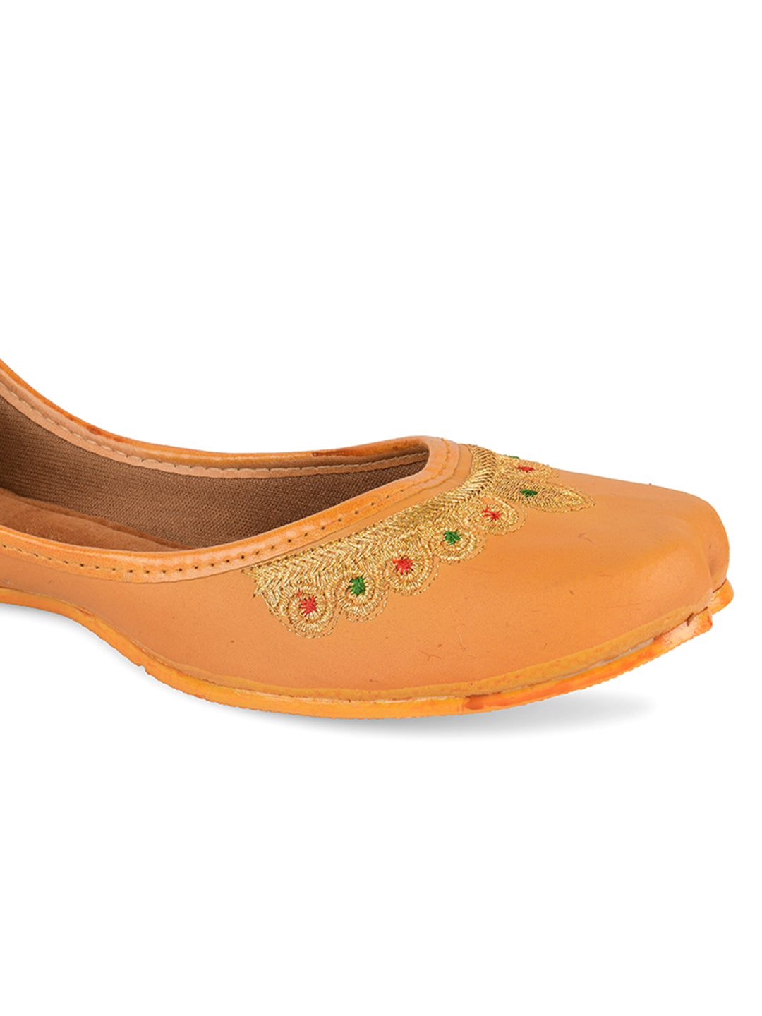 Women Tan Embellished Ethnic Comfy Punjabi Jutti