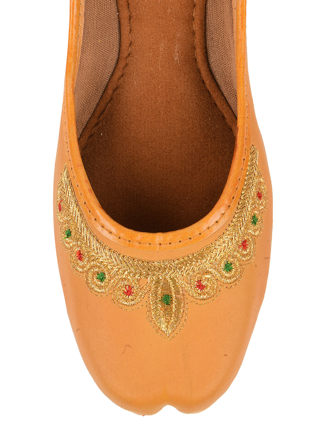 Women Tan Embellished Ethnic Comfy Punjabi Jutti