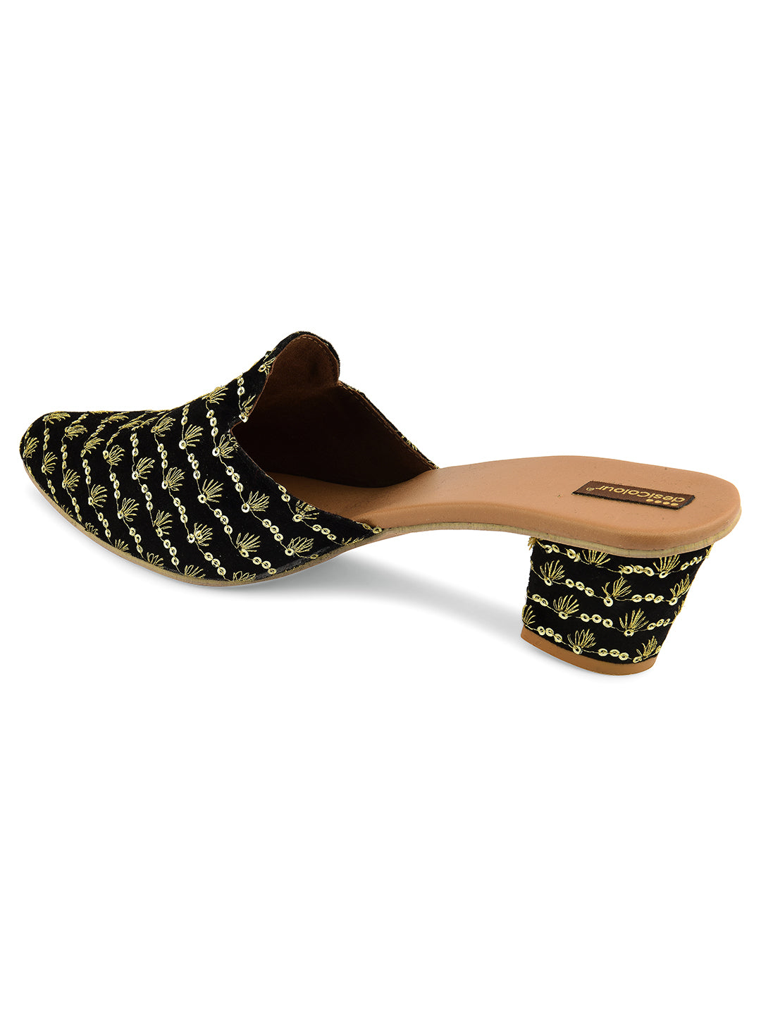 DESI COLOUR Women Black Ethnic Punjabi Jutti