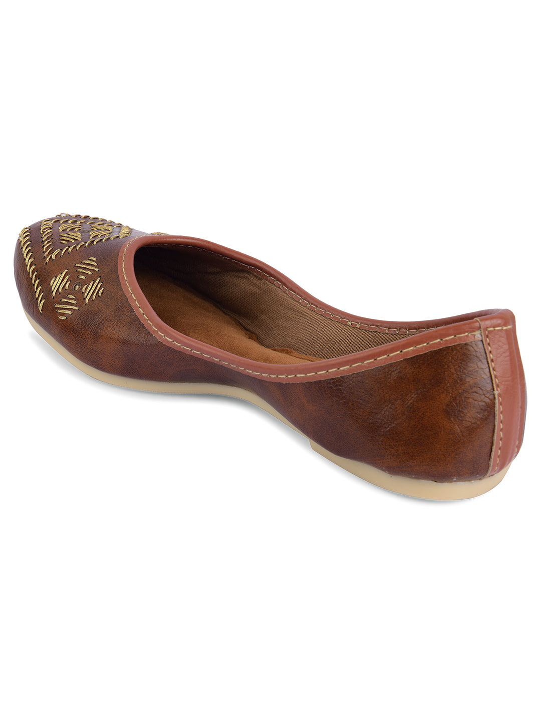 DESI COLOUR Women Brown Ethnic Punjabi Jutti