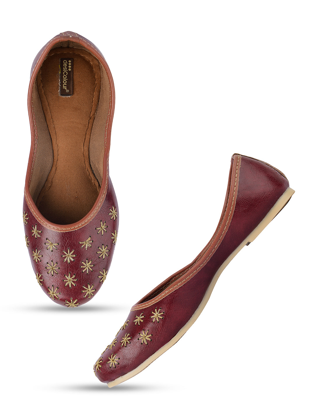 DESI COLOUR Women Brown Ethnic Punjabi Jutti