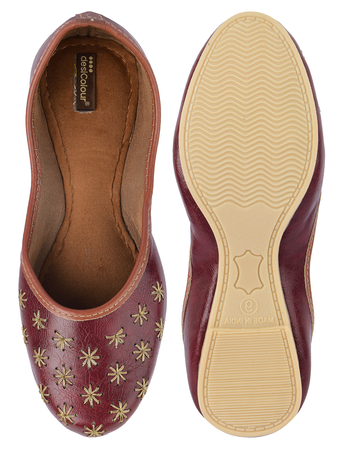 DESI COLOUR Women Brown Ethnic Punjabi Jutti