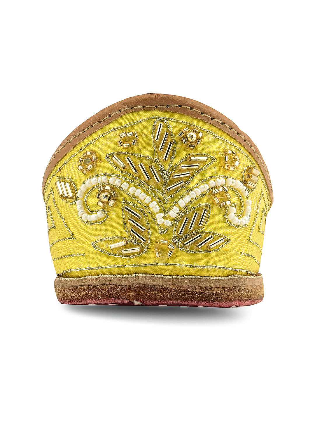 DESI COLOUR Women Yellow Ethnic Punjabi Jutti